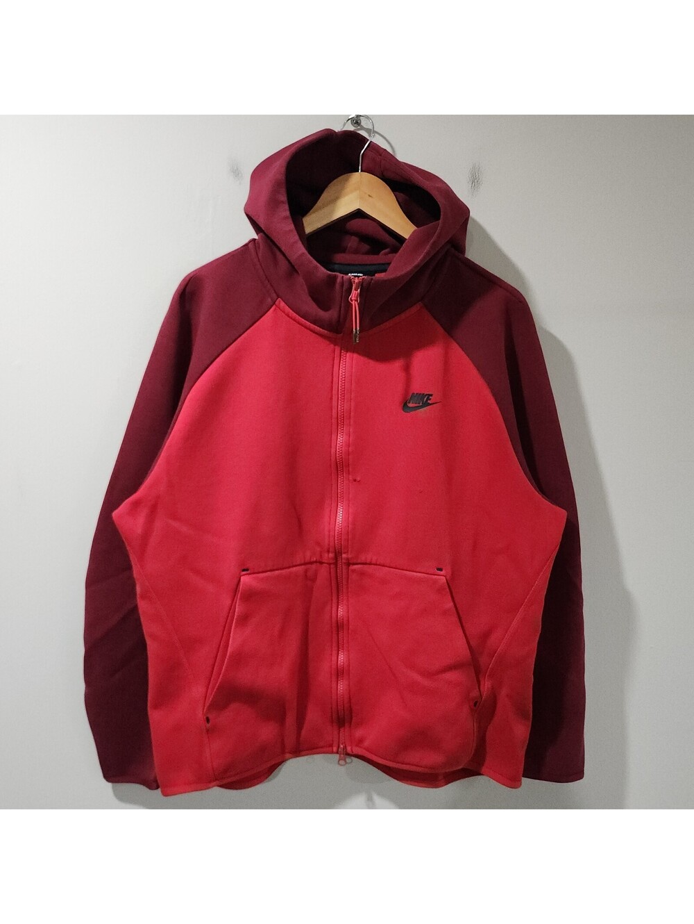 Nike Sportswear Tech Fleece Full Zip Hoodie University Red 928483-657 Mens XL